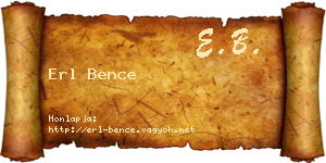 Erl Bence névjegykártya